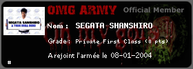 SEGATA SHANSHIRO Army card